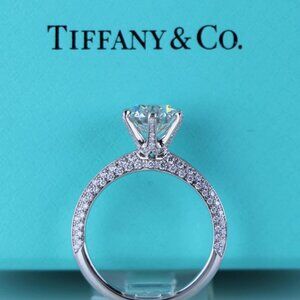 Tiffany & Co. Pavé® Setting Platinum Engagement Ring Mount (Size 5.5)
